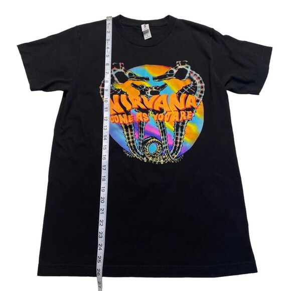 Tultex Nirvana Come As You Are Cotton Short Sleeve Tee Black Sz S - Picture 4 of 7